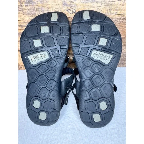 Ladies Merrell Swivel Leather Sandals Women's Sz US 11 Black Leather Hiking Shoe - Picture 9 of 10